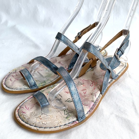 b.o.c. Shoes - boc Brielle sandals metallic blue strappy toe loop